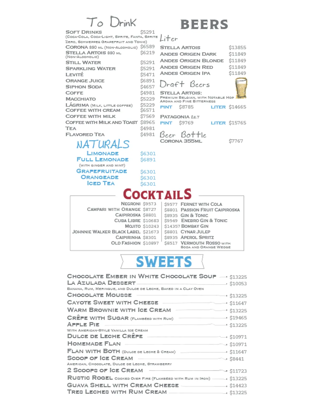 Menu — Page 5